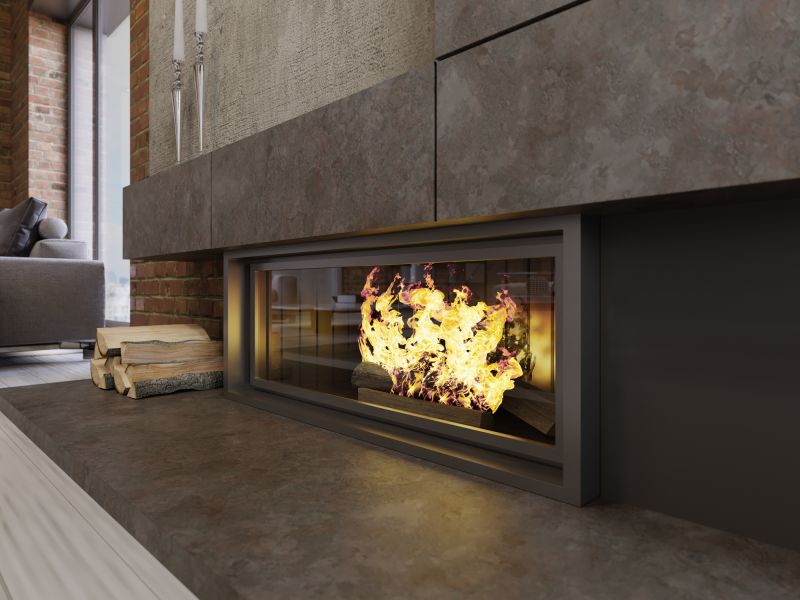 Modern Stone Fireplace