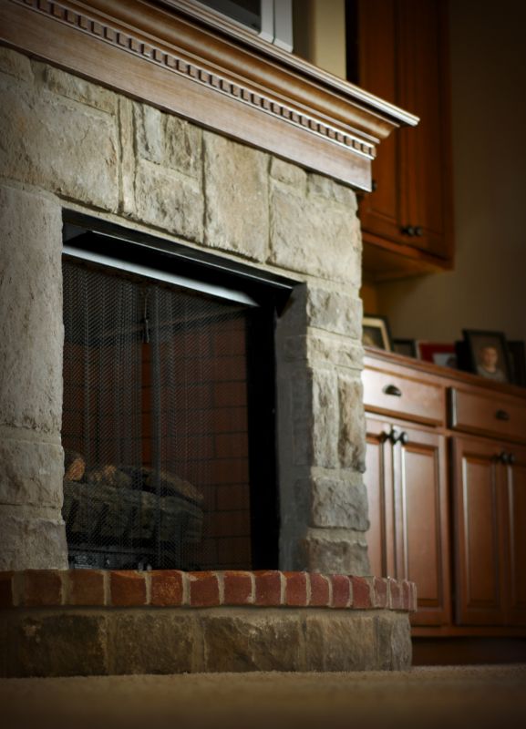 Rustic Stone Mantel